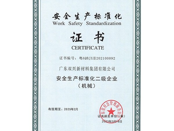 雙興-安全生產標準化二級企業(yè)
